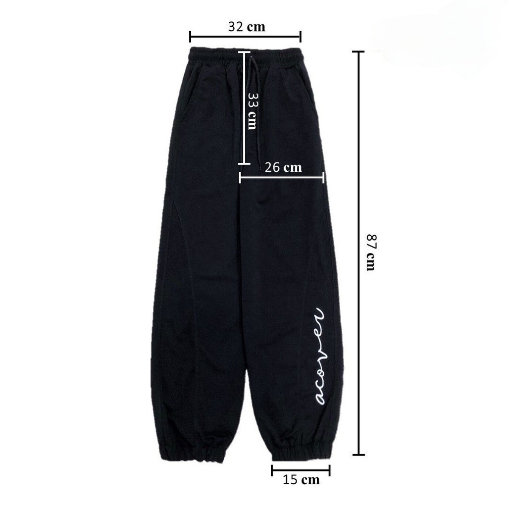 Quần Jogger Thêu ACOVER Ống Rộng Bo Gấu Ulzzang Unisex
