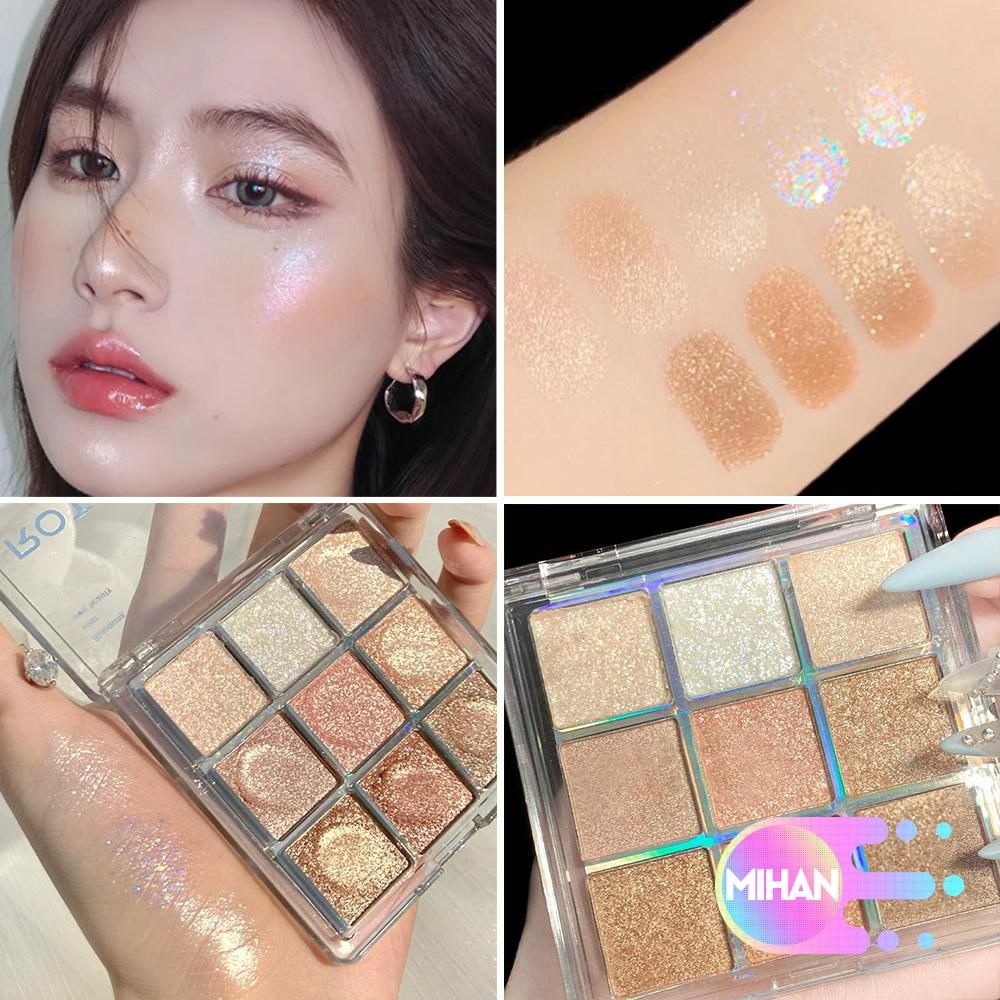 [Hàng mới về] Bảng phấn trang điểm mắt ánh nhũ ngọc trai lấp lánh lâu trôi chống thấm nước tỏa sáng dành cho làm đẹp