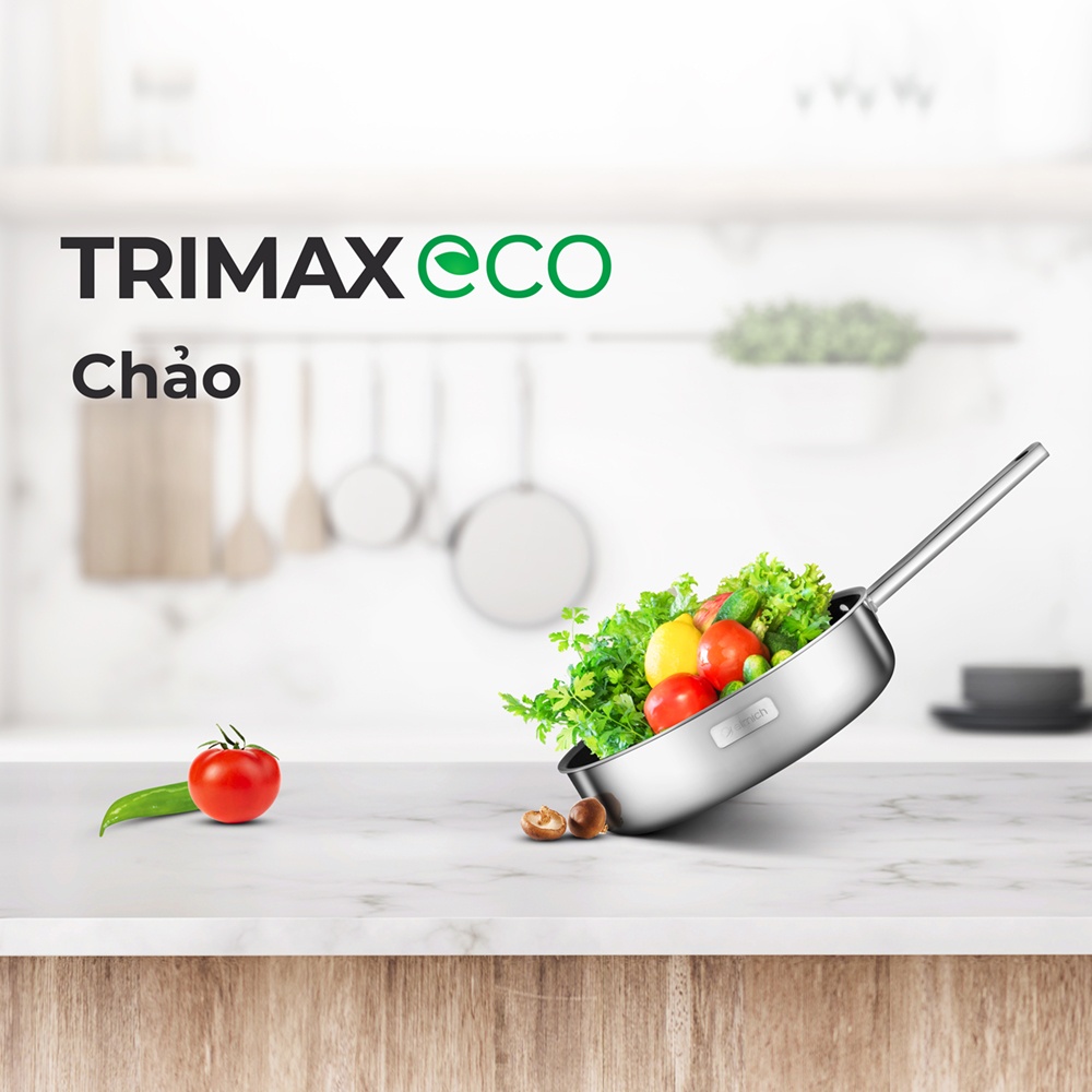 Bộ nồi inox 304 liền khối Elmich Trimax ECO EL-8004 size 18, 20, 26, chảo 26cm