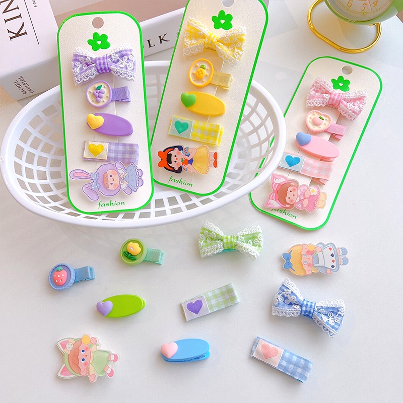Set 5 Kẹp Tóc Hoạt Hình Dễ Thương Cho Bé Gái