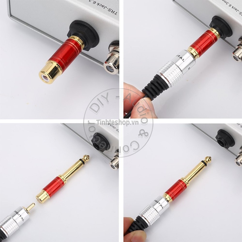 Jack 6 ly ra hoa sen 2 chiếc - Đầu đổi 6.5mm sang AV