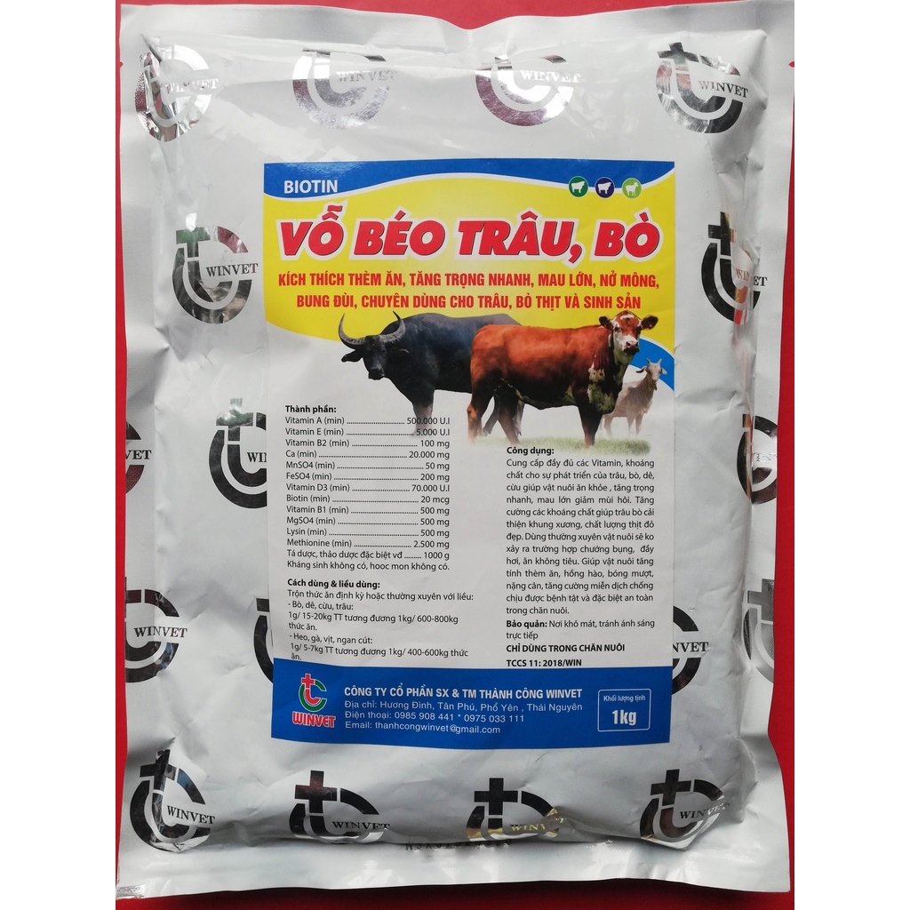 VỖ BÉO TRÂU, BÒ gói 1kg