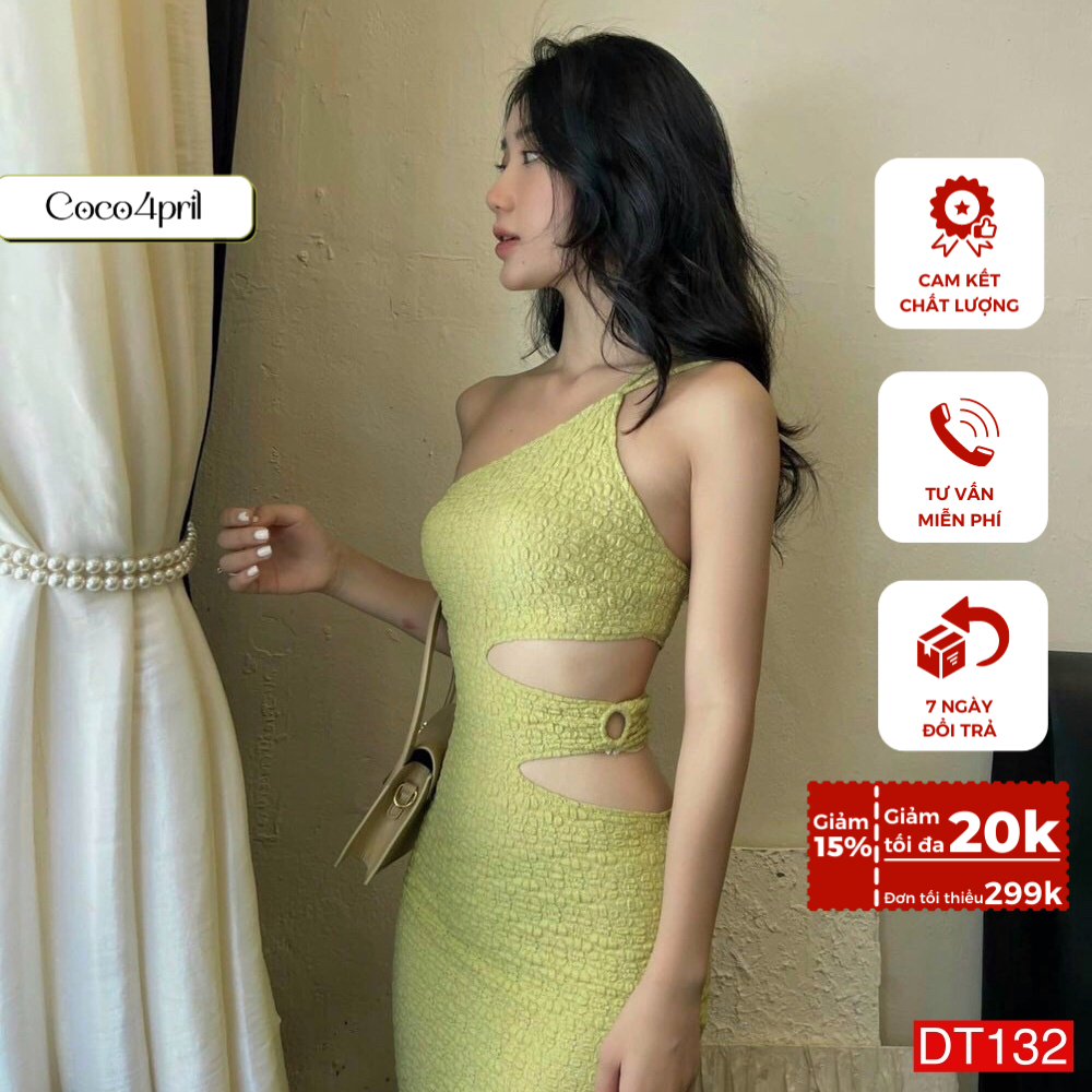 Đầm maxi đi biển váy body hai dây cổ yếm khoét eo sexy sang chảnh DT132