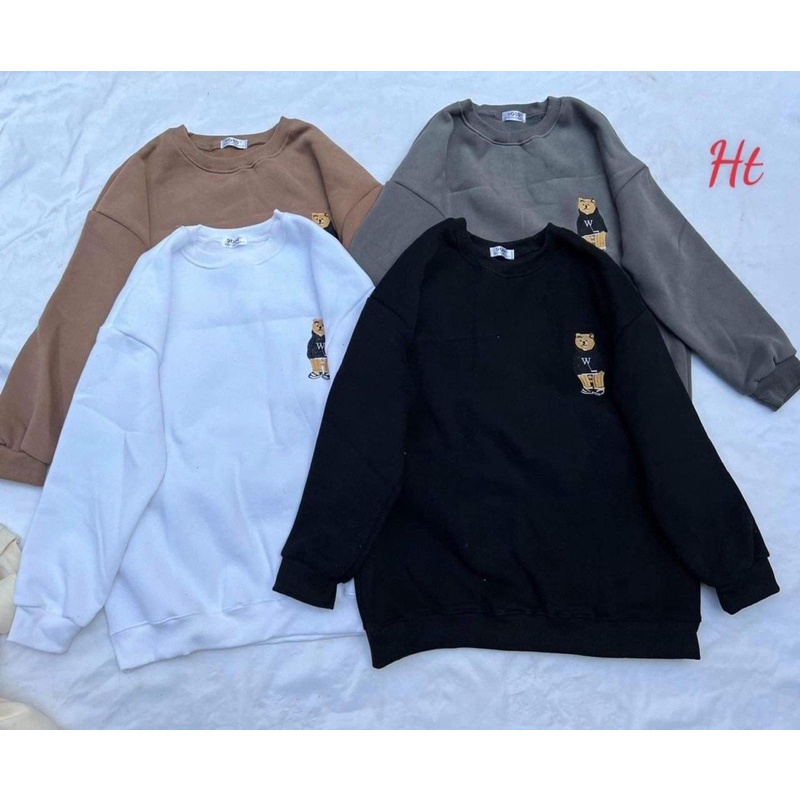 Áo nỉ bo gấu lô gô ngực HT11
