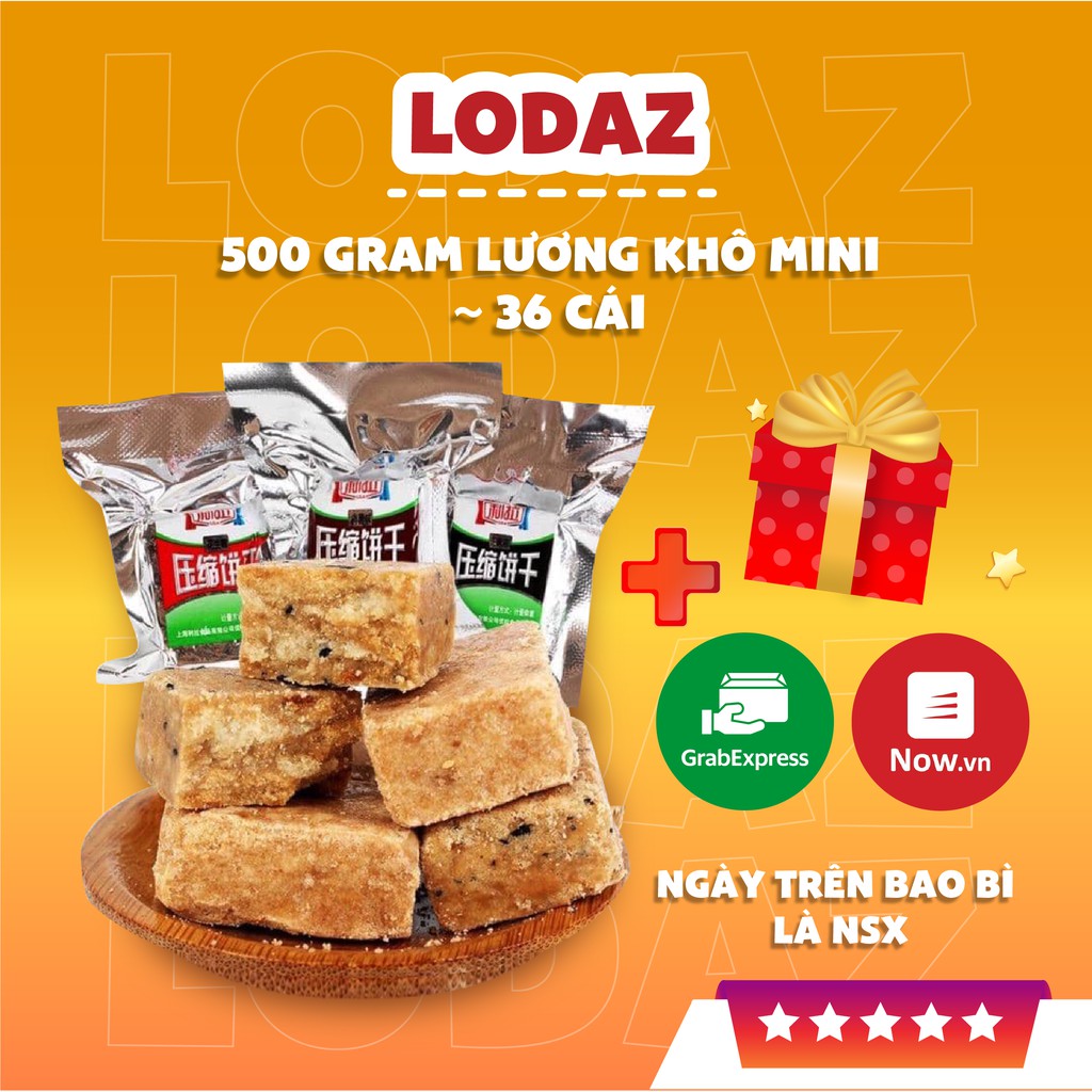 500gr lương khô mini LiLa, bánh lương khô nhỏ tiện lợi, dinh dưỡng có nhiều vị (cacao, lạc, mè đen)