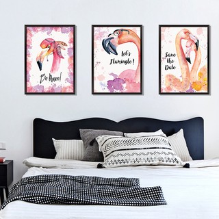 Bộ 3 tranh chim hồng hạc XL8323