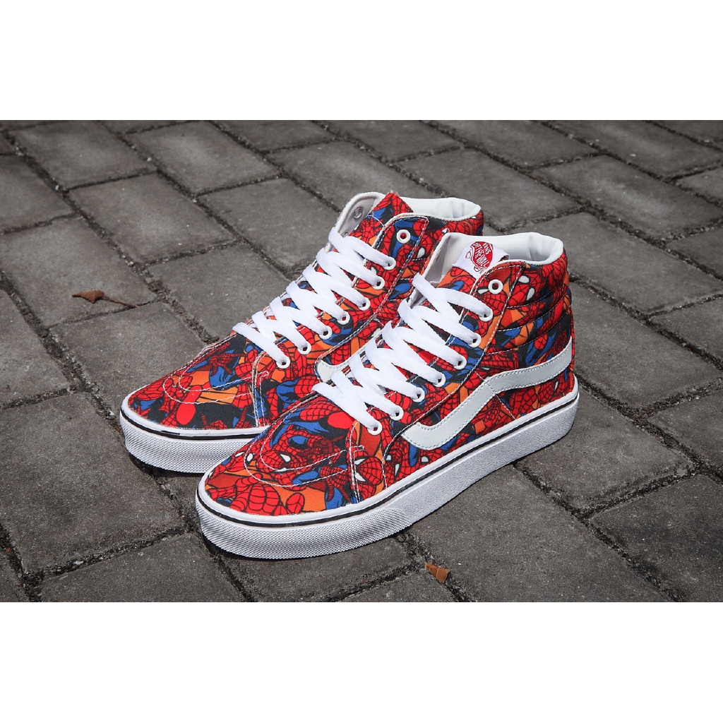 Vans Giày Thể Thao canvas Sk8-Hi In Họa Tiết Marvel Cá Tính Cho Nam Và Nữ # Giày Mới