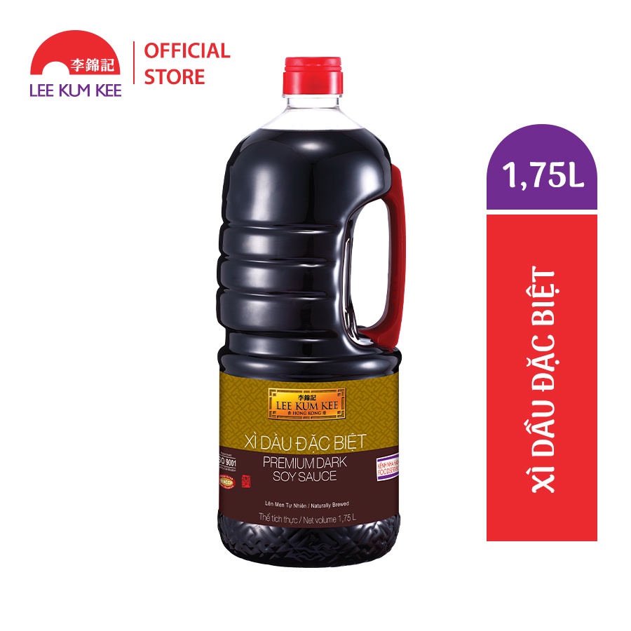 [Size lớn tiết kiệm hơn] Xì dầu đặc biệt Lee Kum Kee Premium Dark Soy Sauce 1,75L