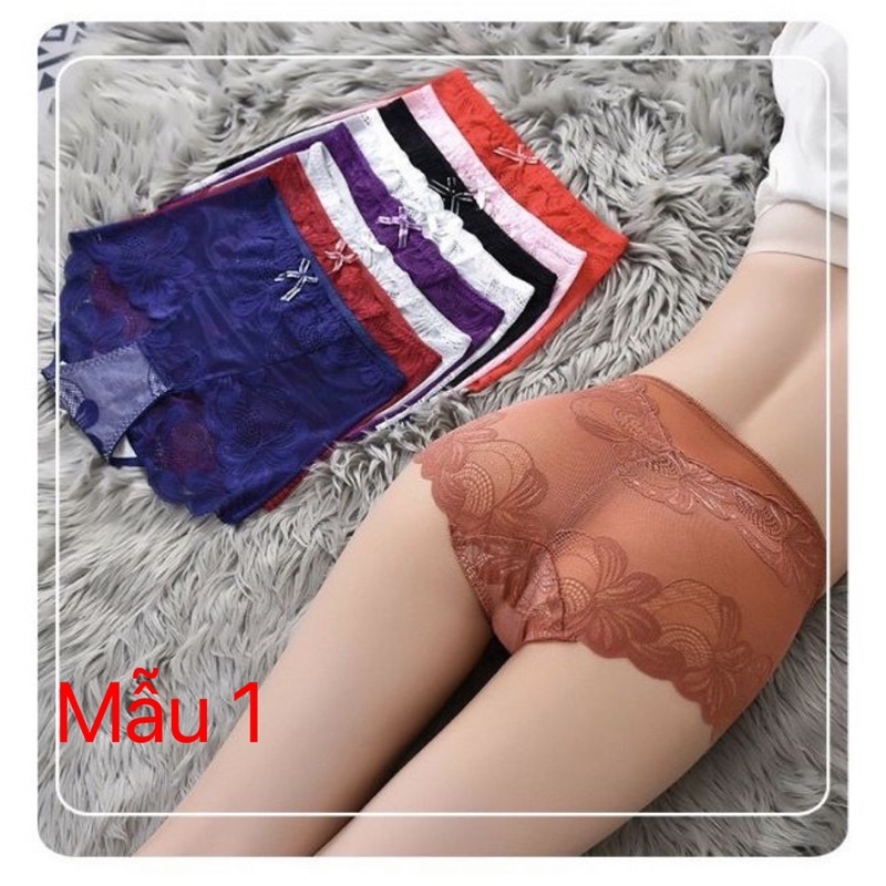 10 quần lót ren cạp cao fom to 989