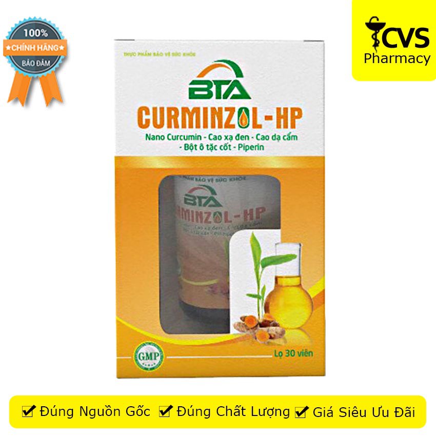 Viên Uống BTA CURMINZOL HP (Hộp 30 viên) hỗ trợ bảo vệ niêm mạc dạ dày - cvspharmacy