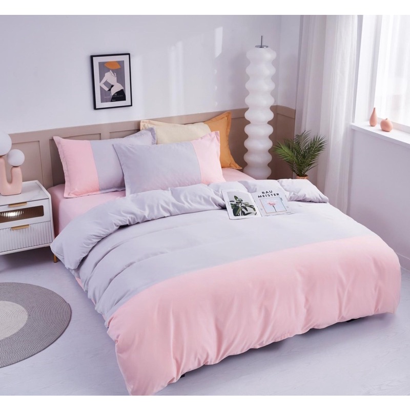 Bộ chăn ga gối 4 món cotton Mix cao cấp,bộ chăn ga gối Mix chất vải cotton tấm hút mồi hôi