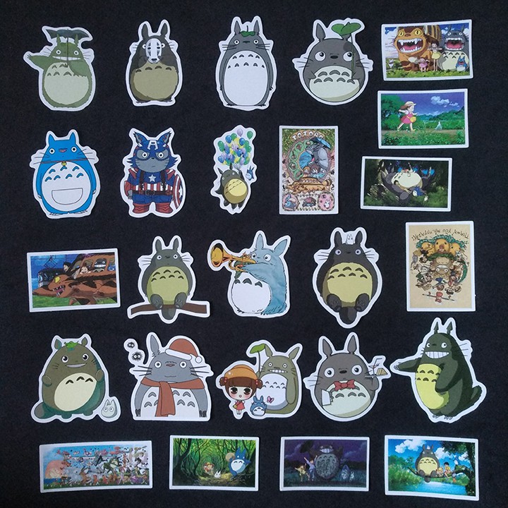 Bộ Sticker dán cao cấp chủ đề TOTORO - Dùng dán Xe, dán mũ bảo hiểm, dán Laptop...