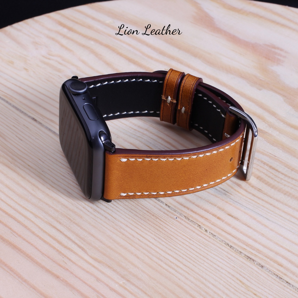 Dây đồng hồ Apple Watch màu Vàng Bò thương hiệu Lion Leather