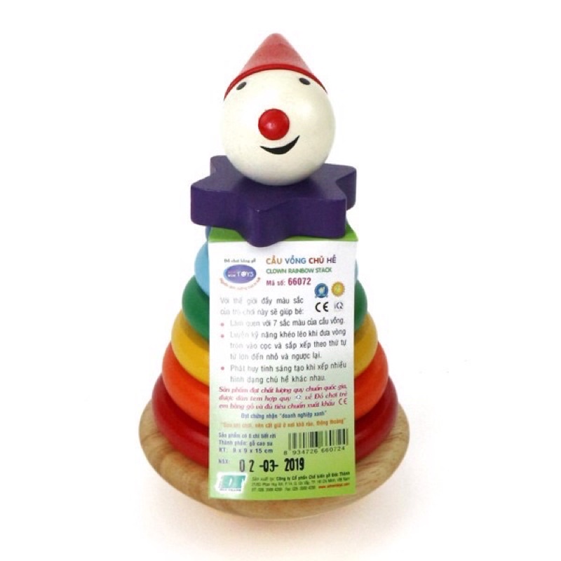 Cầu vồng chú hề - Đồ chơi gỗ thông minh Winwintoys cho bé