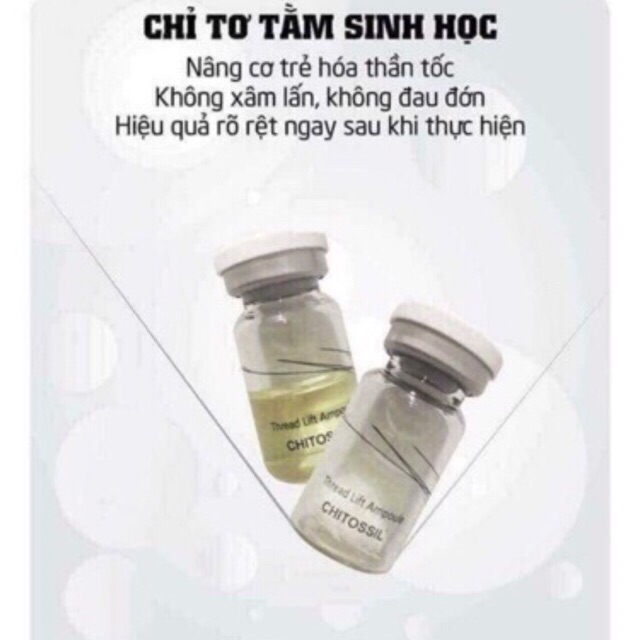 Hộp 10 lọ cấy chỉ tơ tằm Chitossil Hàn Quốc - Chỉ cần bôi mà lại đẹp như căng chỉ