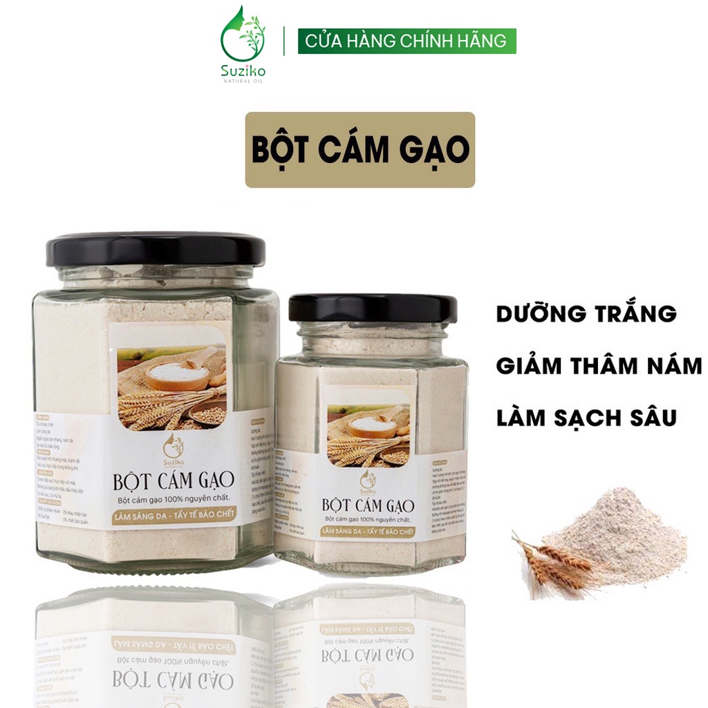 Bột Cám Gạo đắp mặt nạ hữu cơ SUZIKO nguyên chất 100G | 100% Organic