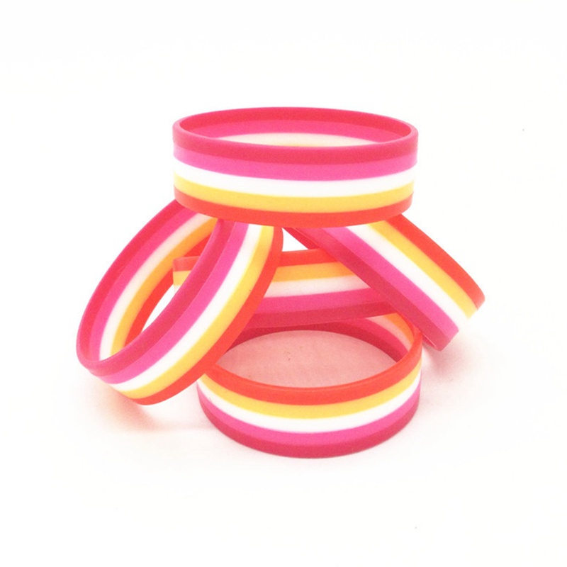 1 Vòng Tay Silicone Màu Cầu Vồng Đính Chữ Gay Pride Thời Trang