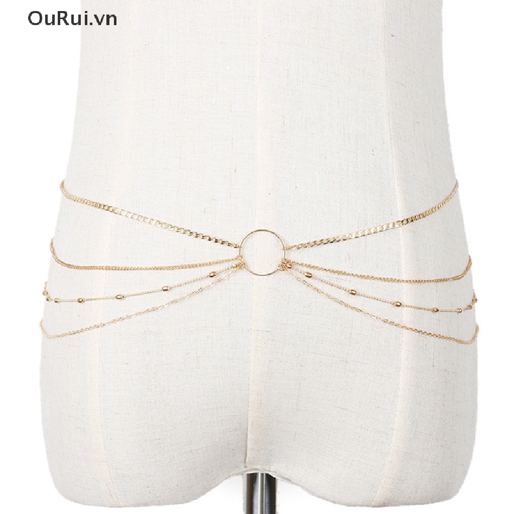 Dây Xích Đeo Hông Nhiều Tầng Màu Vàng Phong Cách Bohemian Thời Trang Cho Nữ