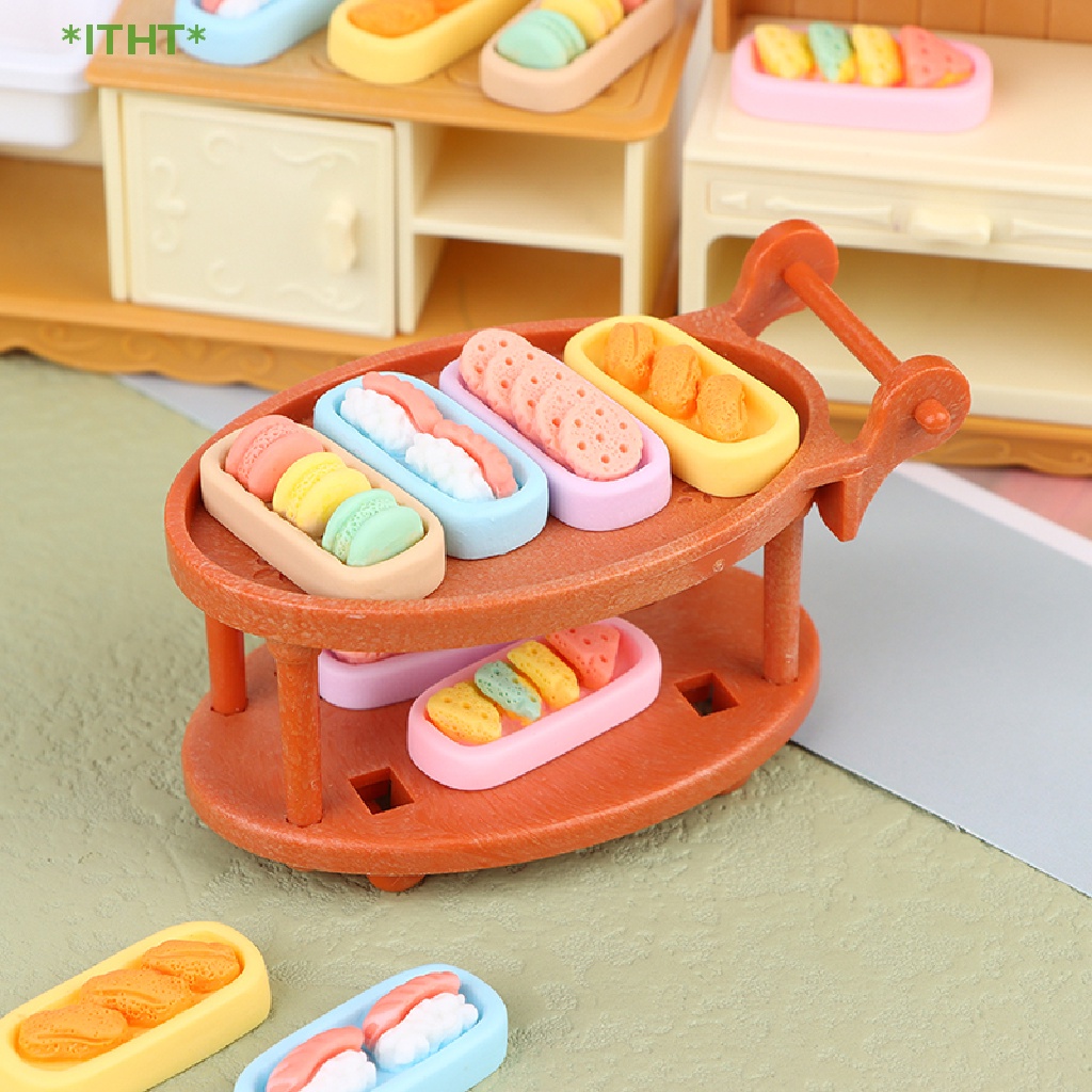 Bộ 6 Khay Đựng Bánh Mì / Sushi / Bánh Mì Tráng Miệng Mini Tỉ Lệ 1: 12 Trang Trí Nhà Búp Bê Mới
