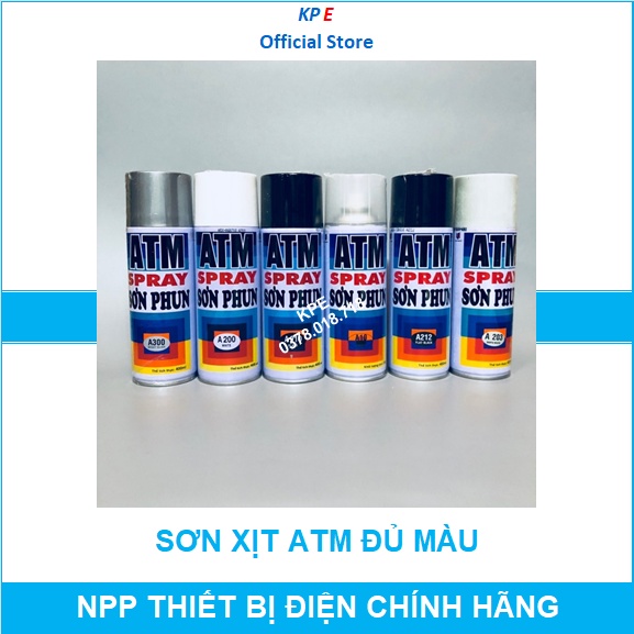 Sơn xịt ATM ĐỦ MÀU đỏ A211 trắng A200 trong A10 vàng A218 xanh lá A217 xanh đen phản quang dương bạc hồng - KPE