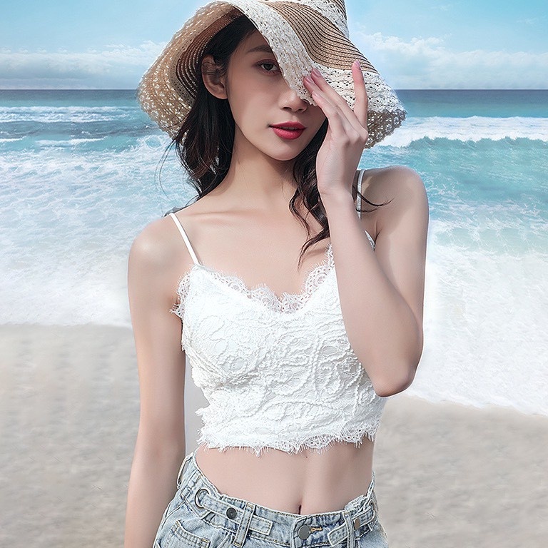 Bralete nữ ren, áo bra ren nữ họa tiết hình xoắn ốc dáng croptop có đệm mút ngực, không gọng tôn dáng. | BigBuy360 - bigbuy360.vn