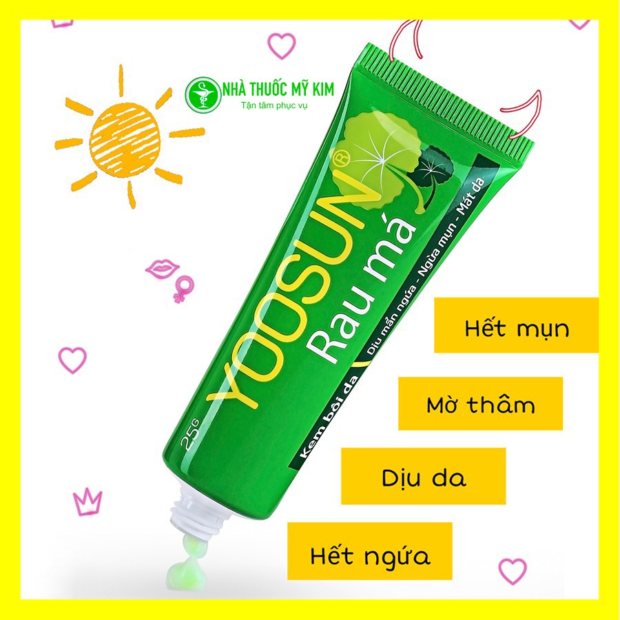 Kem bôi da Yoosun Rau Má - Dịu mẩn ngứa, ngừa mụn, mát da, tránh sẹo 25g/ tuýp