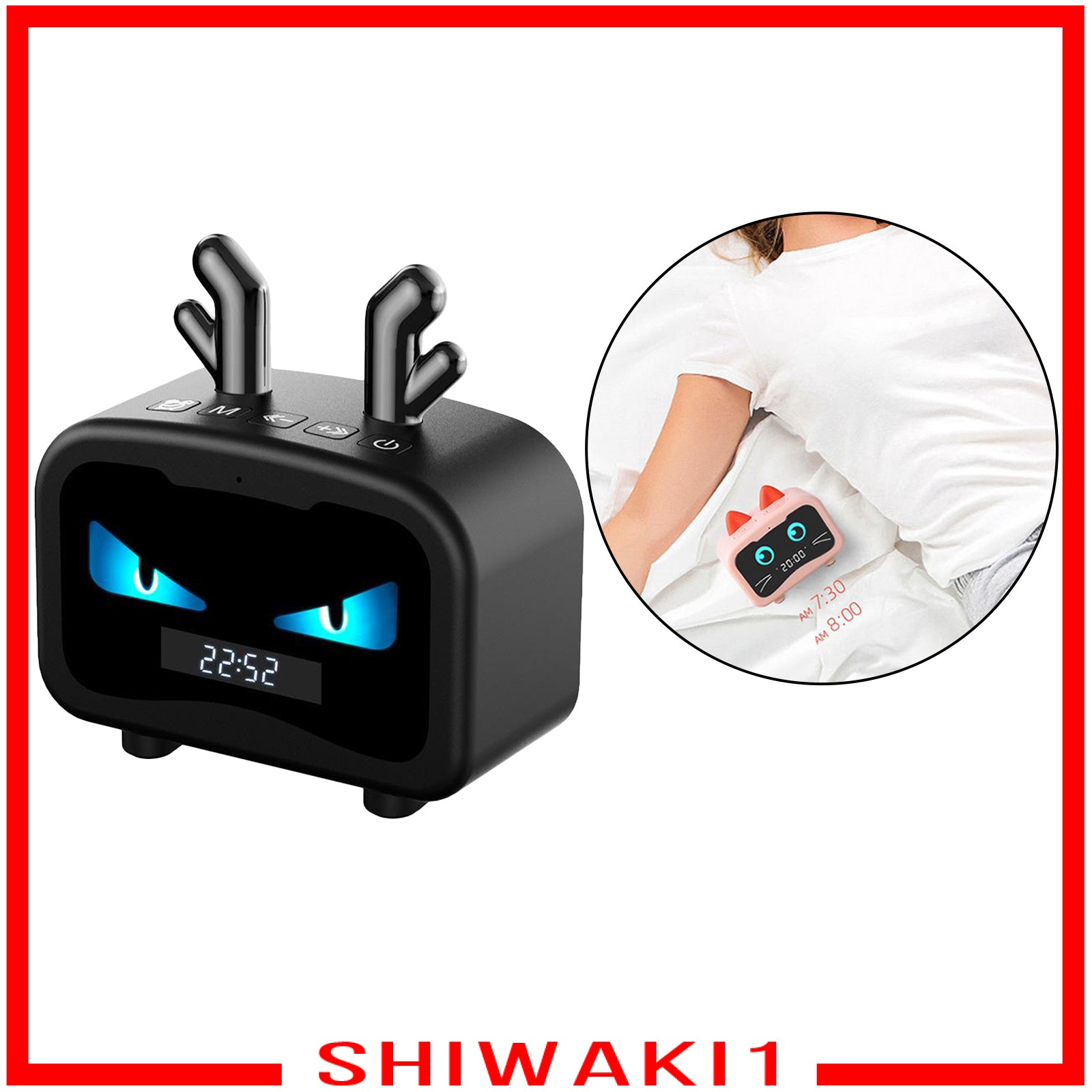 Loa Bluetooth Không Dây Kiêm Đồng Hồ Báo Thức Đa Năng Shiwaki1