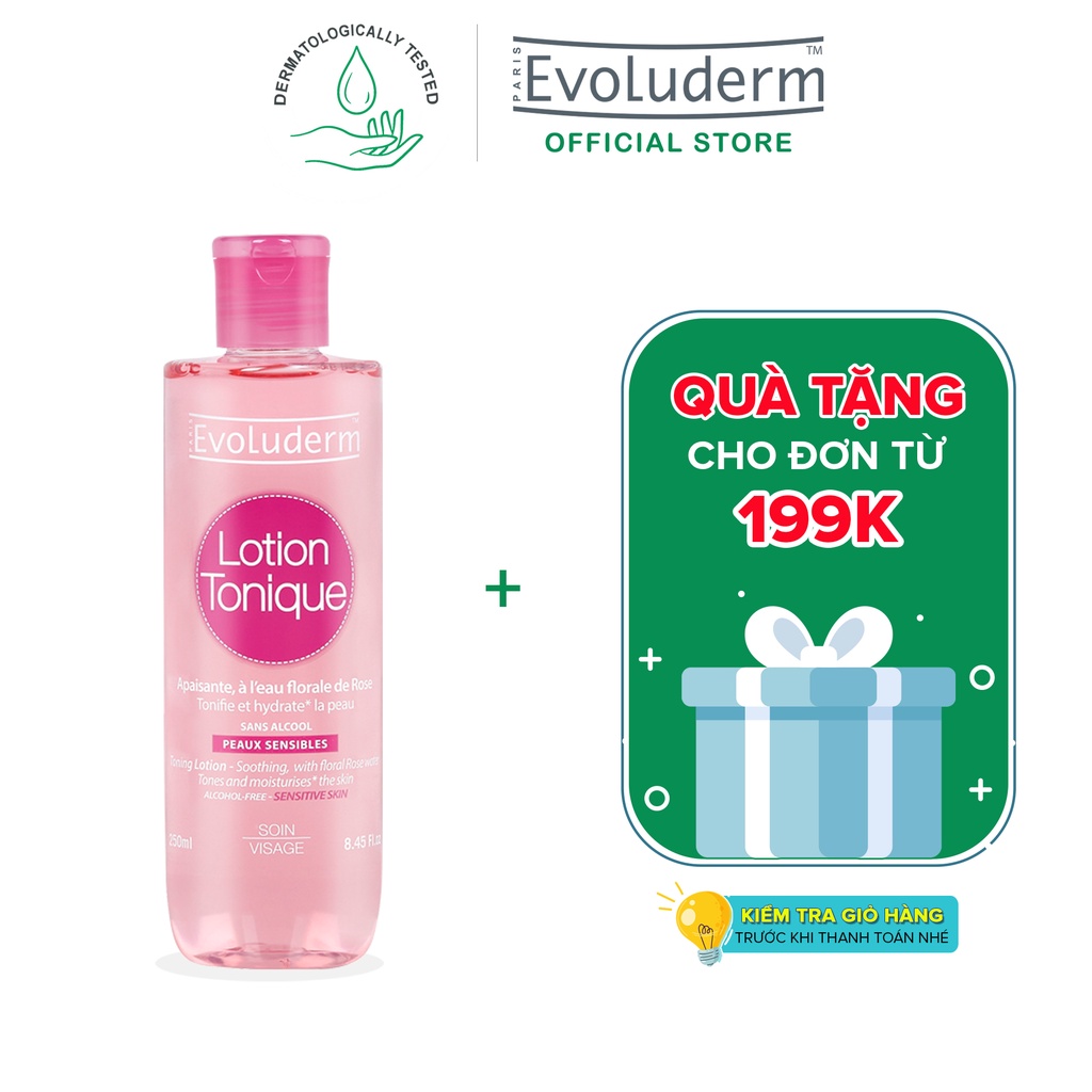 Nước hoa hồng Evoluderm se khít lỗ chân lông, dưỡng ẩm & làm sạch 250ml