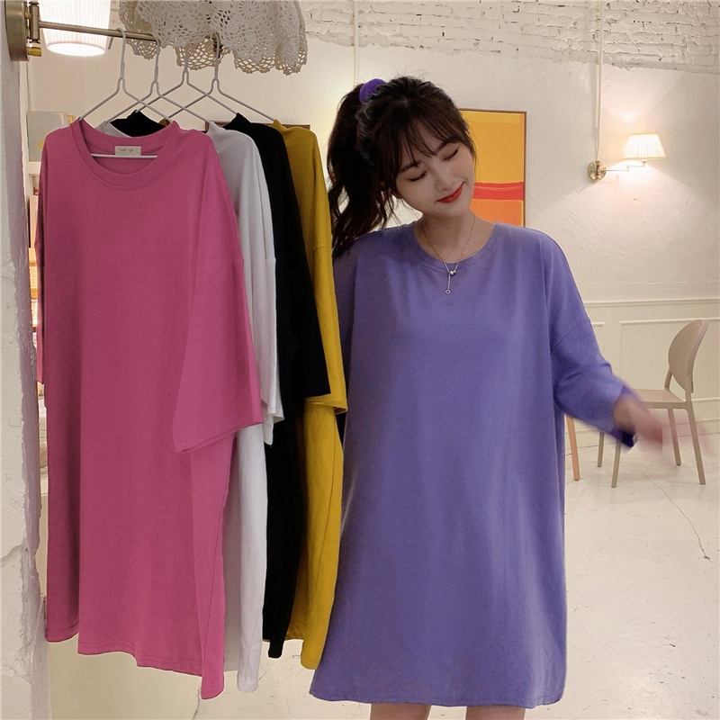 Đầm thun dáng rộng kiểu dáng Hàn Quốc phong cách tinh tế trẻ trung cho phái nữ