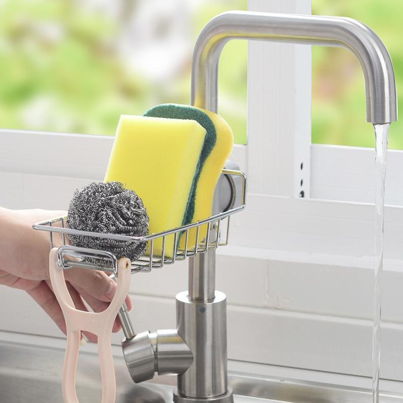 Giỏ inox treo bồn rửa chén bát | Giá treo bồn rửa bát inox tiện dụng - Gia Dụng Thông Minh