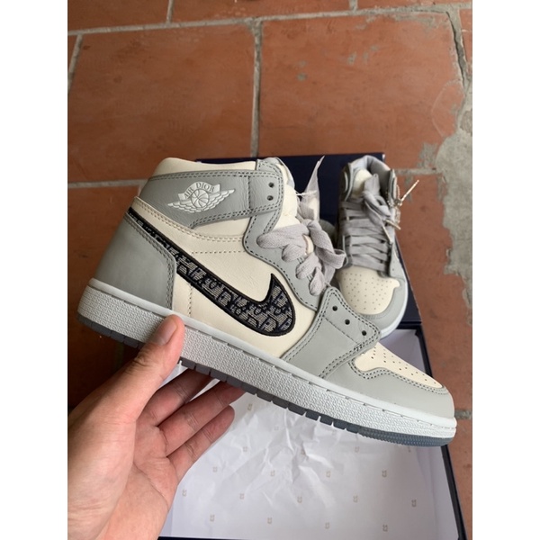 Giày thể thao- xám trắng cao cổ- phiên bản cao cấp