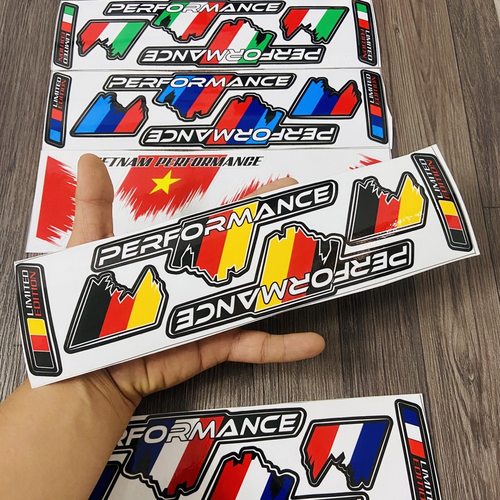 Bộ tem cờ trang chí xe đẹp mắt cờ VIỆT NAM, Ý, PHÁP, ĐỨC