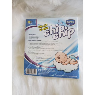 Lót phân su, tấm lót sơ sinh Chip chip 30 tờ 3 lớp