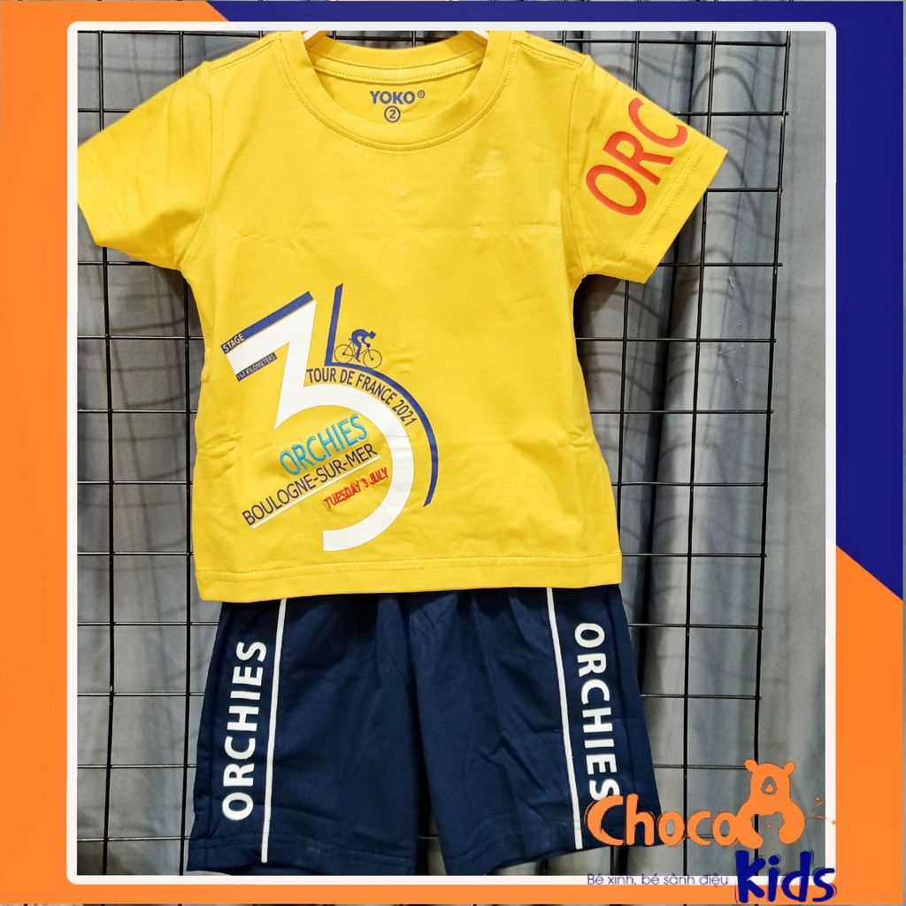ĐỒ BỘ BÉ TRAI MÀU VÀNG THUN COTTON 100% CO DÃN 4 CHIỀU YOKO SỐ 3