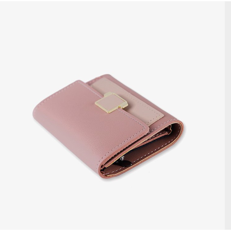 Ví nữ mini PaPu nhiều ngăn, da trơn phối màu phong cách Hàn Quốc - VN13 | BigBuy360 - bigbuy360.vn