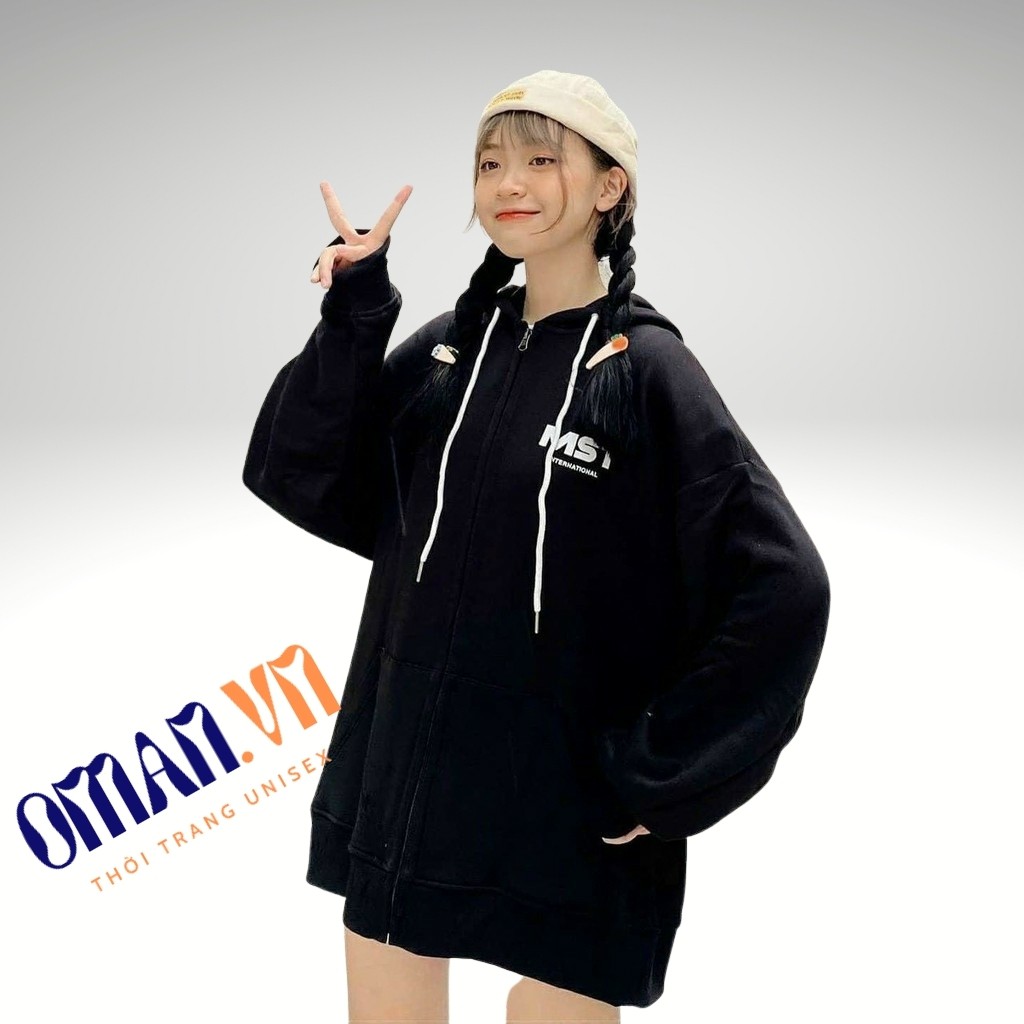 Áo khoác nỉ Hoodie MISS.OUT Dây Kéo form rộng áo nỉ bông ulzzang Cá Tính Unisex Oman | BigBuy360 - bigbuy360.vn