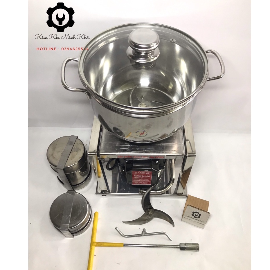 Máy xay thịt công nghiệp đa năng làm giò chả 1100W cối inox| Máy xay thịt cá đa năng| Cối xay thịt( Dây đồng)