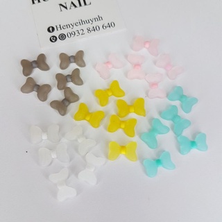 Set 25 cái charm nơ nhựa nhám- nơ mickey mix màu