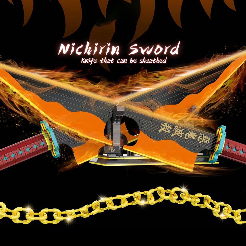 Đồ Chơi Lắp Ráp Mô Hình Thanh Song Kiếm Nhật Luân Nichirin Sword Model 1507 Với 1478 Chi Tiết
