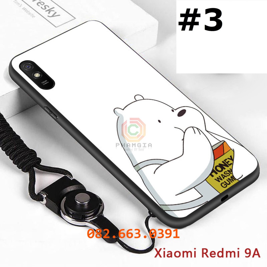 Ốp lưng Xiaomi Redmi 9A dẻo in hình gấu ngộ nghĩnh