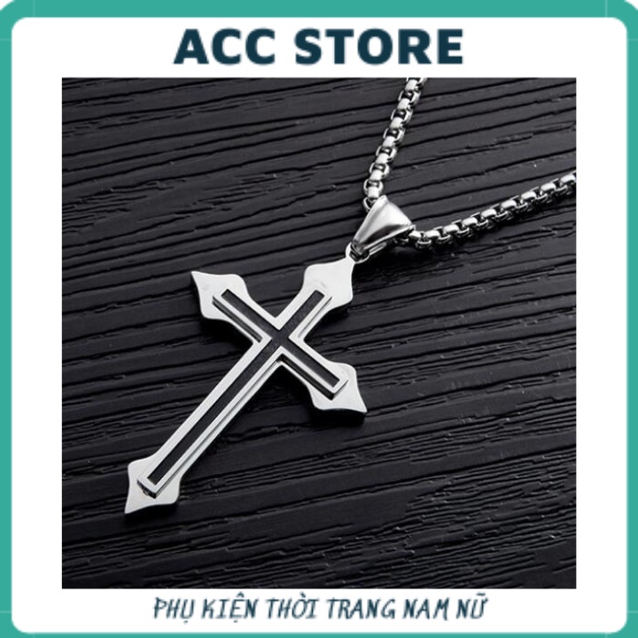 Dây Chuyền Thánh Giá HotTrend, Mặt Dây Chuyền Hiphop Hình Chữ Thập Basic Cực Chất AC22