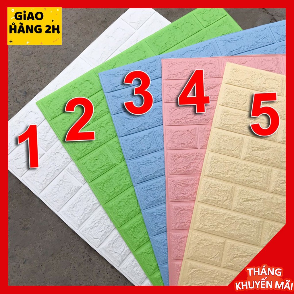 Xốp dán tường 3D giả gạch - Khổ Lớn 70x77