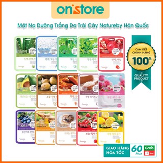 Mặt Nạ Dưỡng Trắng Da, Giảm Mụn, Tái Tạo, Phục Hồi Da, Mặt Nạ Trái Cây Natureby Hàn Quốc Nhiều Vị  - 23g