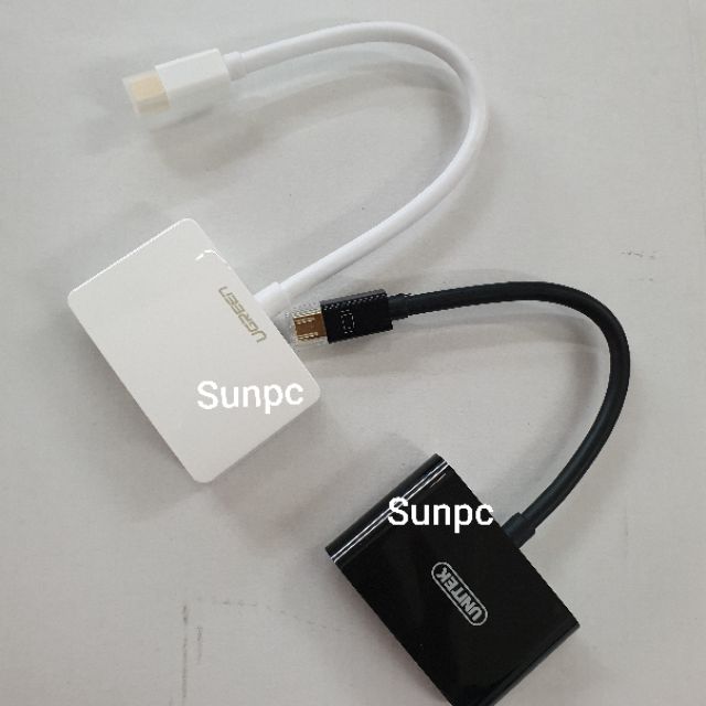 Cáp chuyển Mini DisplayPort to VGA + HDMI Ugreen 10427,cáp nối laptop táo với máy chiếu,cáp nối laptop táo với tivi