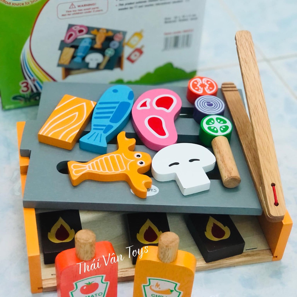 Đồ chơi nấu ăn bằng gỗ | Bộ bếp nướng đồ chơi việt nam