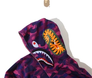 [Freeship]Áo khoác Bape cá mập tím , Bape shark  WGM