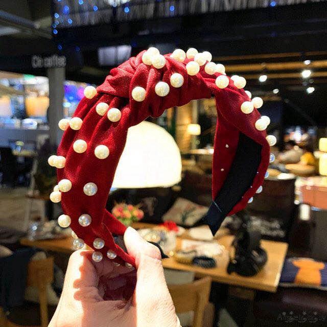 Băng đô đính hạt giả ngọc trai