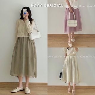 KAYY. Chân váy voan bồng nhiều màu dáng dài - Cv8938