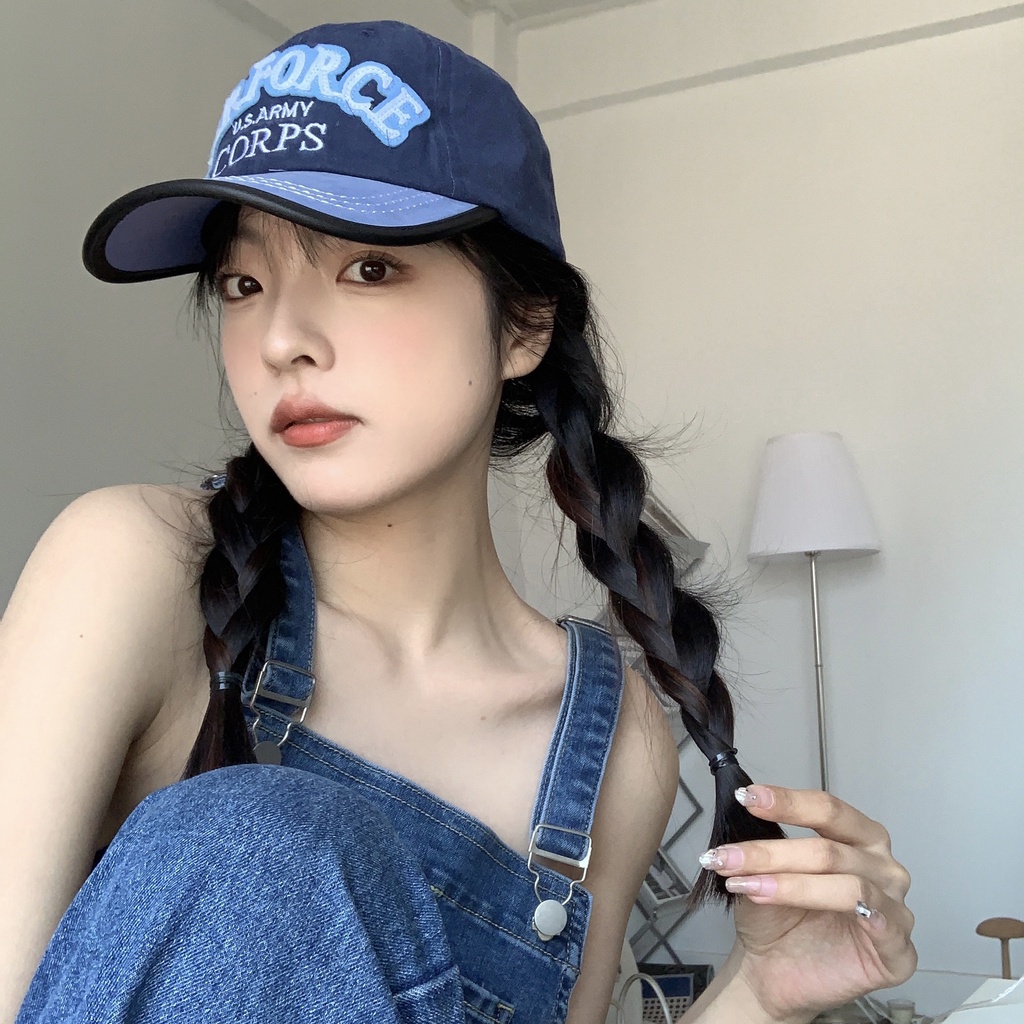 Mũ lưỡi trai da thêu chữ y2k kiểu retro thời trang xuân hè 2022 dành cho nữ