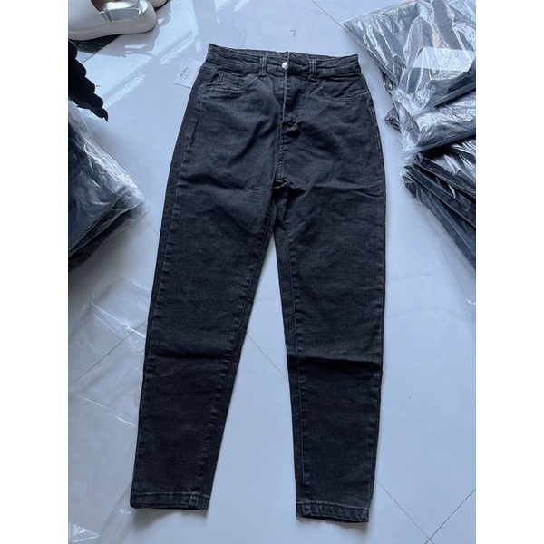 Quần jeans BF xám co giản